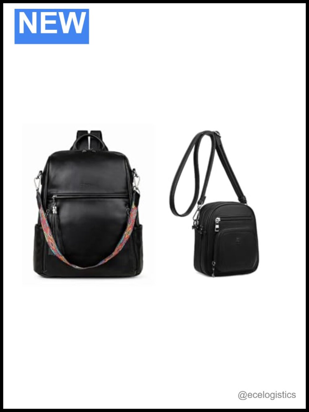 Convertible Leather Backpack Purse with Crossbody Strap